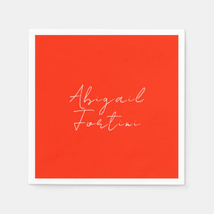 Servilleta De Papel Moderno blanco rojo minimalista