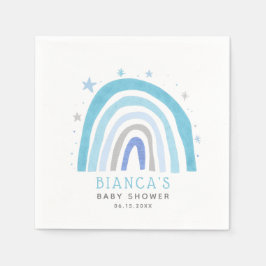 Servilleta De Papel Moderno Blue Rainbow Boy Baby Shower
