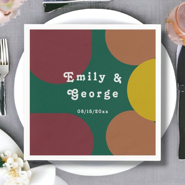 Servilleta De Papel Moderno Boda abstracto de Groovy Retro 70 (Subido por el creador)