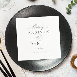 Servilleta De Papel Moderno Boda clásico de guiones elegantes