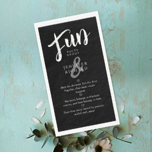 Servilleta De Papel Moderno Boda de datos divertidos sobre escritura a