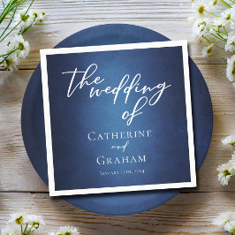 Servilleta De Papel Moderno Boda de la noche de Blue Minimalista Water