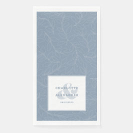 Servilleta De Papel Moderno Boda Dusty Blue Bride & Groom Pattern
