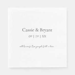 Servilleta De Papel Moderno Boda elegante blanco y negro