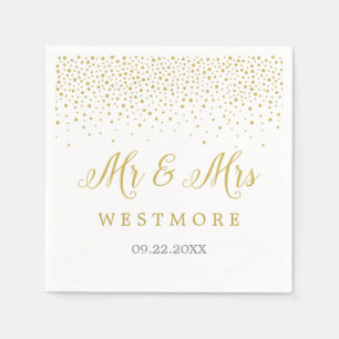 Servilleta De Papel Moderno Boda elegante de confeti de oro