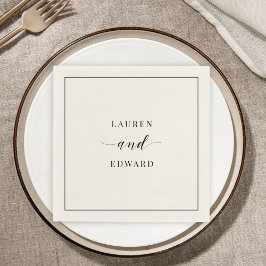 Servilleta De Papel Moderno Boda elegante en blanco y negro