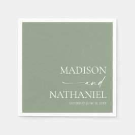 Servilleta De Papel Moderno Boda elegante Minimalista Sage Green