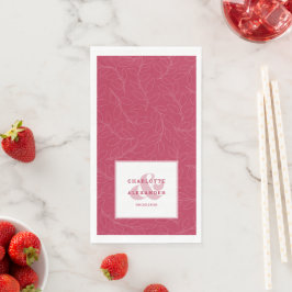 Servilleta De Papel Moderno Boda Magenta Red Bride y Groom Pattern