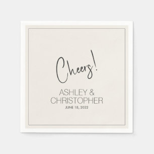 Servilleta De Papel Moderno Boda Minimalista de Alabastro