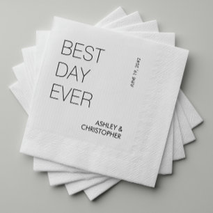Servilleta De Papel Moderno Boda Minimalista del "mejor día de la hist