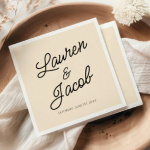 Servilleta De Papel Moderno Boda minimalista Minimalista de champán