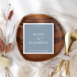 Servilleta De Papel Moderno Boda personalizado con estilo azul y moder