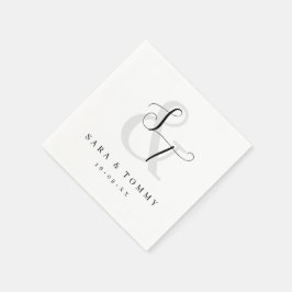 Servilleta De Papel Moderno Boda simple monogramado elegante