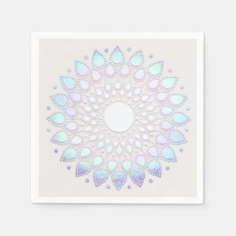 Servilleta De Papel Moderno Boho Blue Floral Lotus Mandala