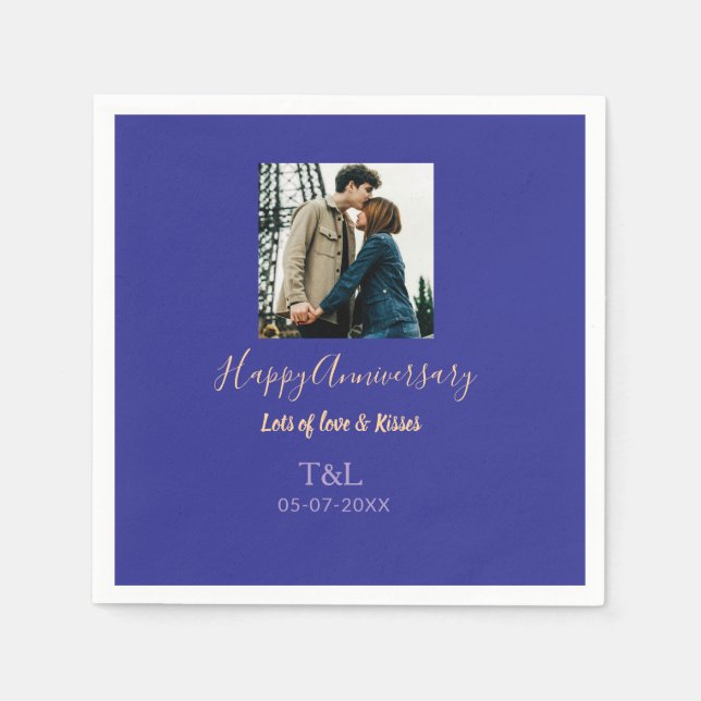 Servilleta De Papel Moderno boho feliz aniversario añadir nombre naran (Anverso)