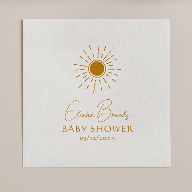 Servilleta De Papel Moderno Boho Sunshine Baby Shower Napkins (Subido por el creador)