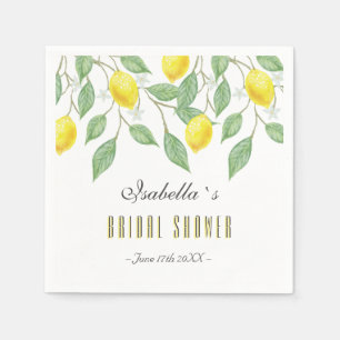 Servilleta De Papel Moderno Boho Watercolor Lemon Summer Bridal Ducha