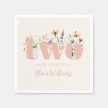 Moderno Boho Wildflower Segundo cumpleaños