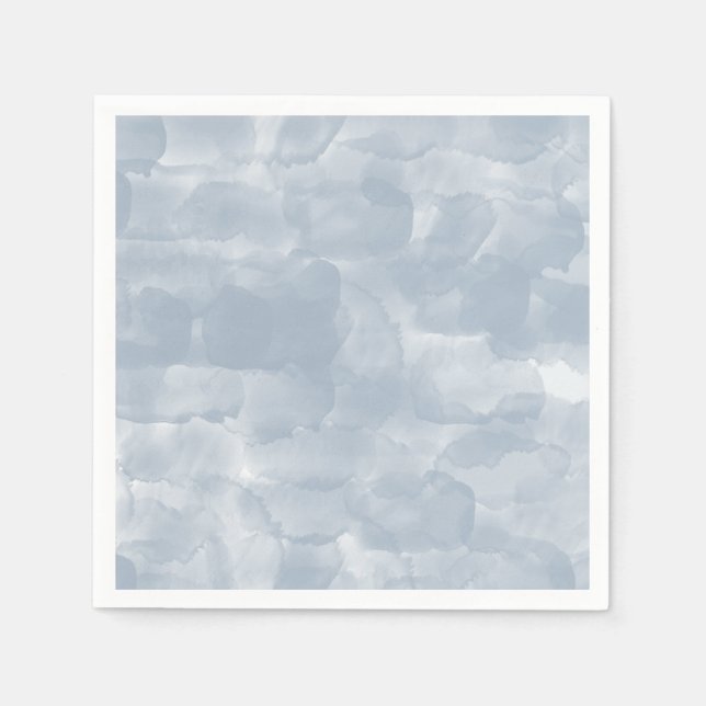 Servilleta De Papel Moderno brote de color azul turbio (Anverso)