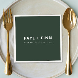 Servilleta De Papel Moderno bufé Boda mínimo de Scandi Forest Green