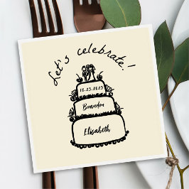 Servilleta De Papel Moderno Celebremos la Boda personalizada Napkin