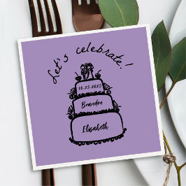 Servilleta De Papel Moderno Celebremos la Boda personalizada Napkin