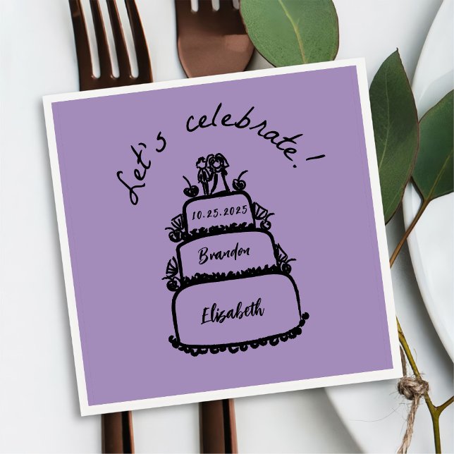 Servilleta De Papel Moderno Celebremos la Boda personalizada Napkin (Subido por el creador)