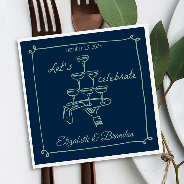 Servilleta De Papel Moderno Celebremos la Boda personalizada Napkin (Subido por el creador)