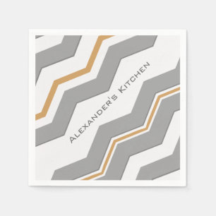 Servilleta De Papel Moderno Chevron grande con cualquier color y texto