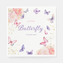 Moderno chica floral Cute Butterfly Baby Shower
