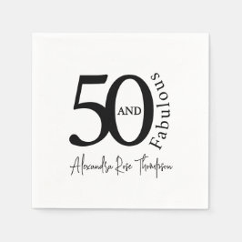 Servilleta De Papel Moderno cincuenta y fabuloso cumpleaños 50