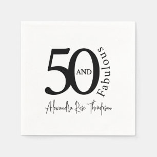 Servilleta De Papel Moderno cincuenta y fabuloso cumpleaños 50