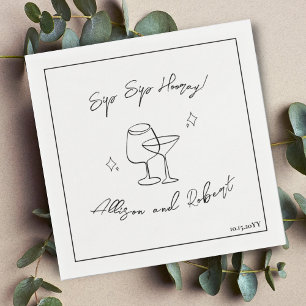 Servilleta De Papel Moderno cóctel de moda Minimalista Sip Hooray