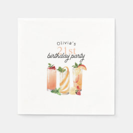 Servilleta De Papel Moderno cócteles de verano Fiesta de cumpleaños 21