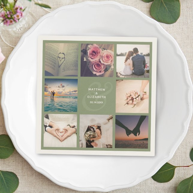 Servilleta De Papel Moderno Collage de fotos elegante de Ampersand y B (Subido por el creador)