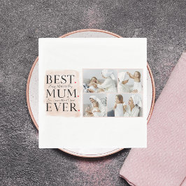 Servilleta De Papel Moderno Collage Photo Pink Happy Mothers Day