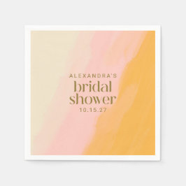 Servilleta De Papel Moderno color de agua Boho ducha de novia amarilla