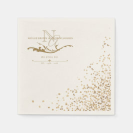 Servilleta De Papel Moderno CUALQUIER pareja Aniversario Monograma Nap