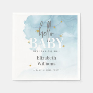 Servilleta De Papel Moderno Cute Estamos en Cloud 9 Hola Baby Shower