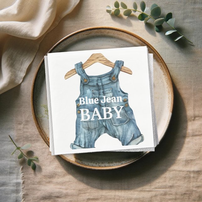 Servilleta De Papel Moderno Denim Blue Jean Baby Boy Baby Shower (Subido por el creador)