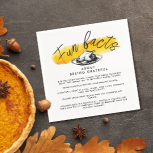 Servilleta De Papel Moderno Día de Acción de Gracias Fact Yellow Water