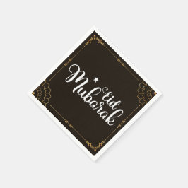Servilleta De Papel Moderno Eid Mubarak Black Gold Eid Napkins