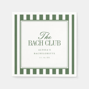 Servilleta De Papel Moderno "El Club de Bach" con rayas en verde oliva