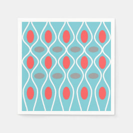 Servilleta De Papel Moderno, Esferas de Olas, Azul, Rojo, Gris