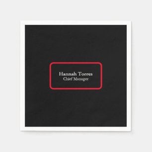 Servilleta De Papel Moderno estilo moderno negro y rojo de moda