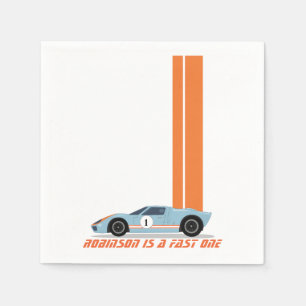 Servilleta De Papel Moderno Fast One Car Boy First Birday