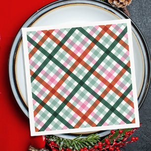 Servilleta De Papel Moderno Gingham Holiday Cena Napkin de papel