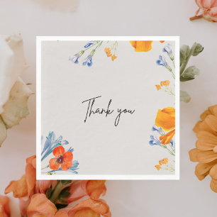 Servilleta De Papel Moderno Gracias Floral Nastartium Blue Botanical