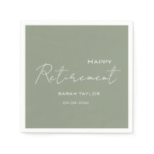 Moderno Green Sage Happy Retirement Personalizado