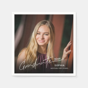 Servilleta De Papel Moderno guion minimalista elegante para graduados